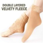 Skin/Biege Color Winter Thick Warm Fleece Lined Thermal Stretchy Elastic Velvet Socks for Girls/Ladies/Women - Image 2