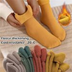 4 Pair Winter Woolen Coral Thermal Fleece Socks - Image 9