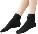 Black Color Winter Thick Warm Fleece Lined Thermal Stretchy Elastic Velvet Socks for Girls/Ladies/Women