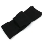 BLACK color Unisex Warm Woolen Inside Fleece Knee Warmer - Image 7