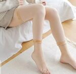 1 Pair 18-20 Inch Length Skin Color Woolen Inside Fleece Knee Warmer - Image 4
