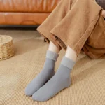 4 Pair Winter Woolen Coral Thermal Fleece Socks - Image 6